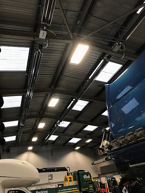 Spaceray single linear radiant tubes were specified and installed by Industrial Heaters with each heater controlled by a Smartcom3 energy saving controller
