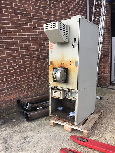 Engineering Workshop, Winchester Hampshire Replacement Oil Fired Cabinet Heater