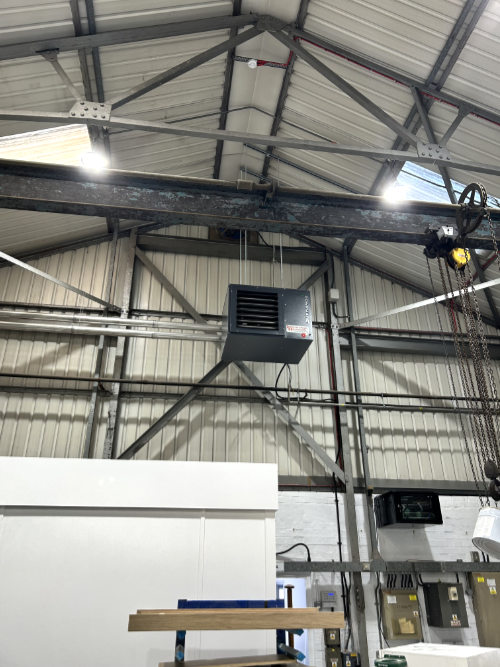 Powrmatic heater - industrial heating installed, Hampshire