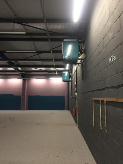 Photo 28-08-2019, 14 03 21 Winterwarm XR gas fired suspended heaters installed complete with fully modulating burners.